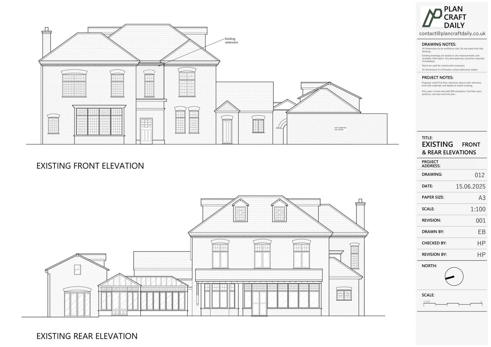 Existing drawings, 